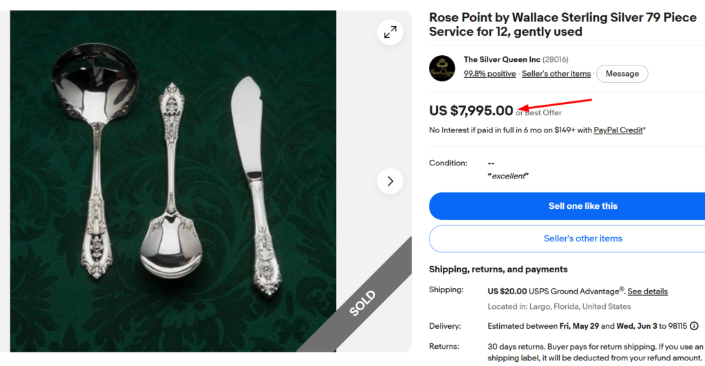 Wallace Rose Point Silverware Set