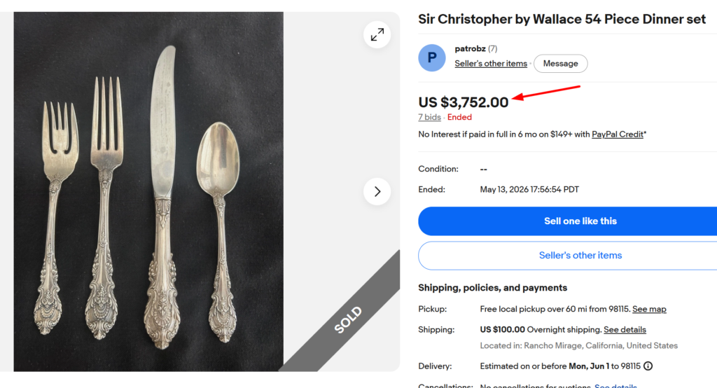 Wallace Sir Christopher Flatware