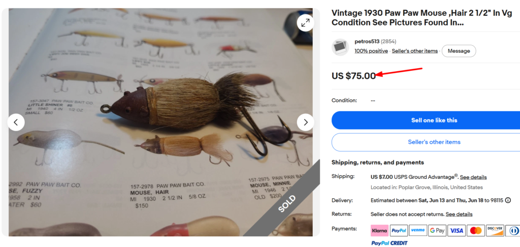 1930s Paw Paw Hair Mouse 60