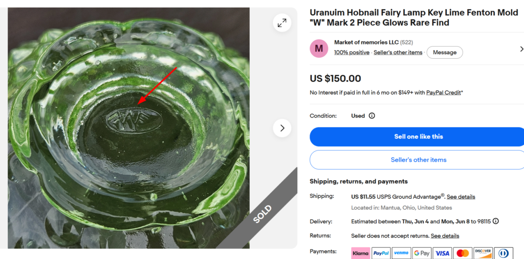 Antique Pressed Glass Mark