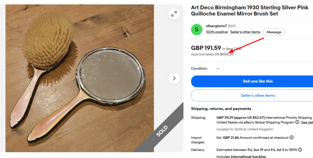 Art Deco Guilloché Enamel Dresser Brush