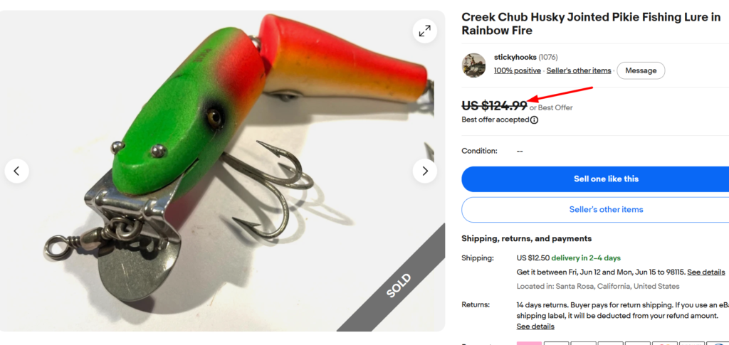 Creek Chub Jointed Pikie 2600 Rainbow Fire