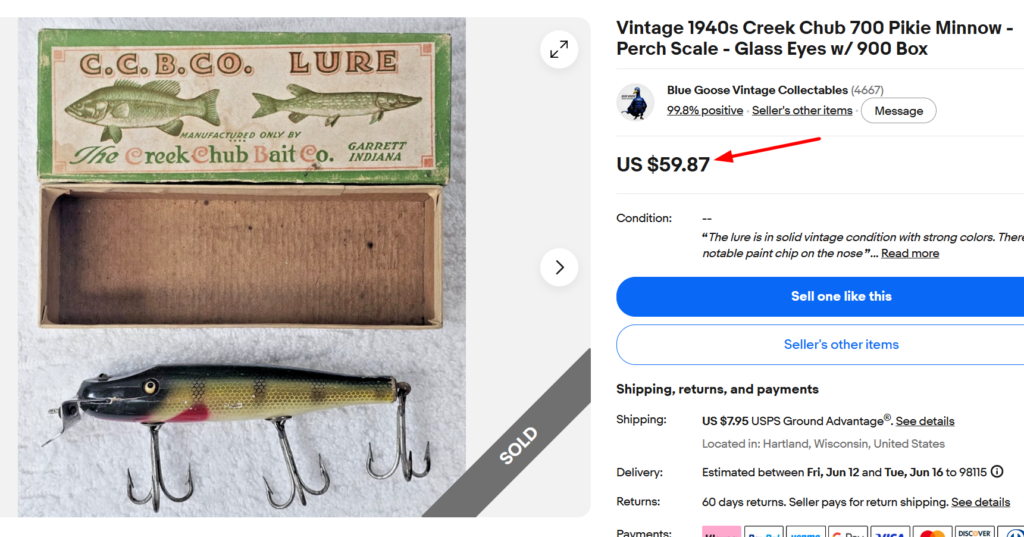 Creek Chub Pikie Minnow 700 (Glass-Eye Perch Scale)