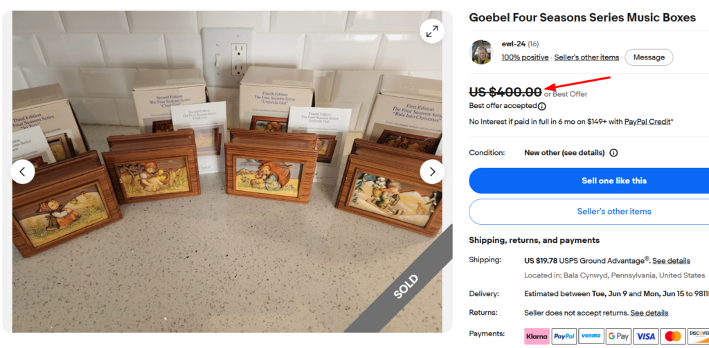 Goebel Four Seasons Music Box Set