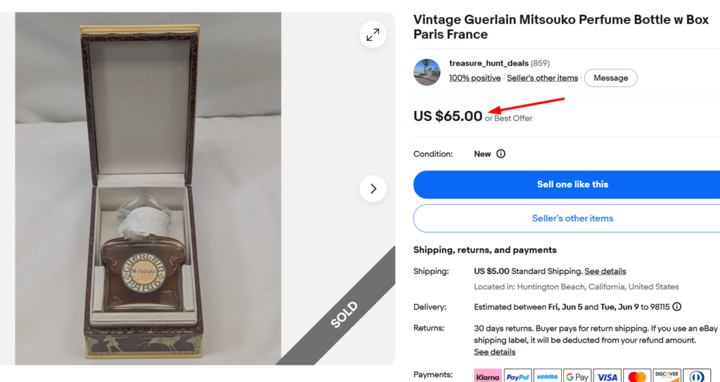 Guerlain Mitsouko Baccarat Bottle