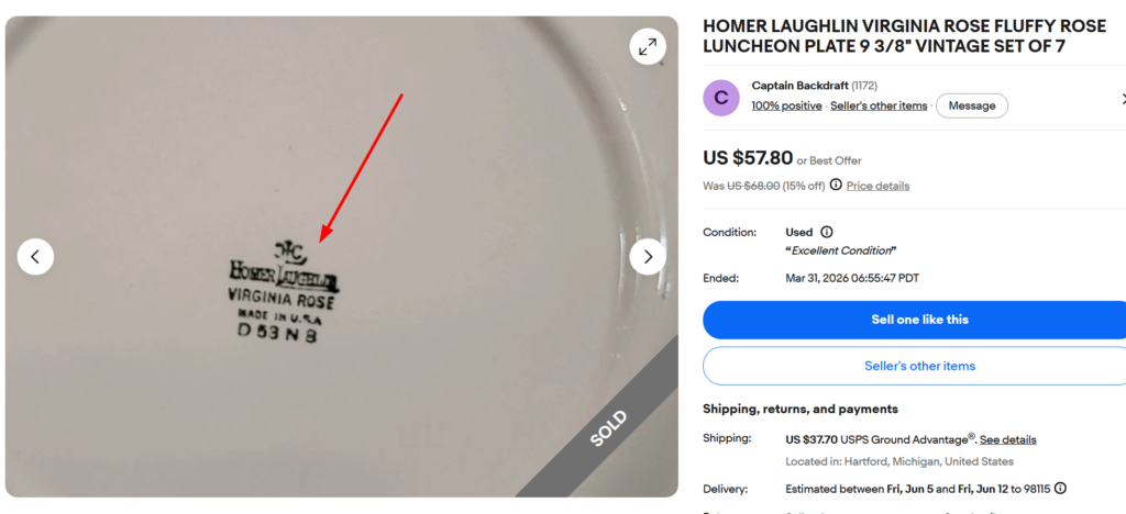 Homer Laughlin China Backstamp