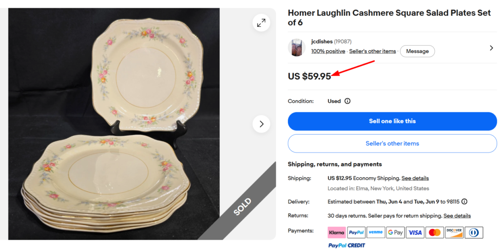 Homer Laughlin Eggshell Georgian Cashmere Plates