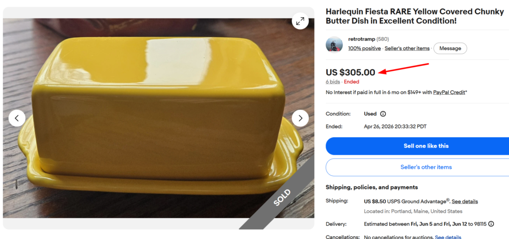 Homer Laughlin Harlequin Yellow Butter Dish