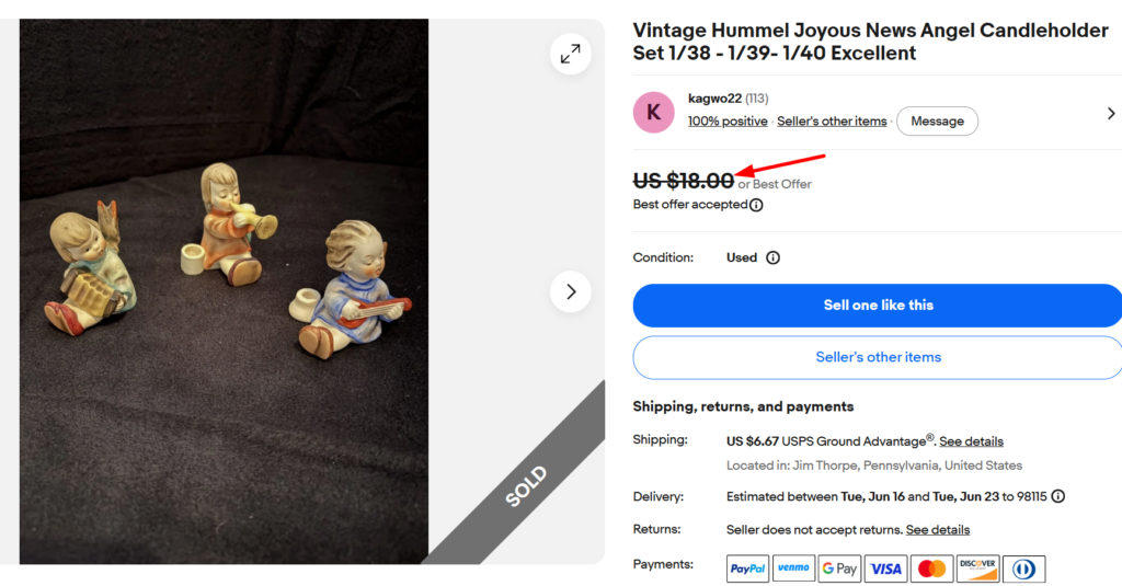 Hummel Angel Trio Candleholders