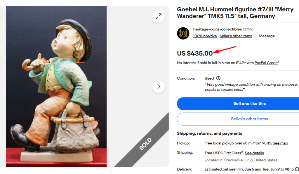 Hummel Merry Wanderer Large Figurine