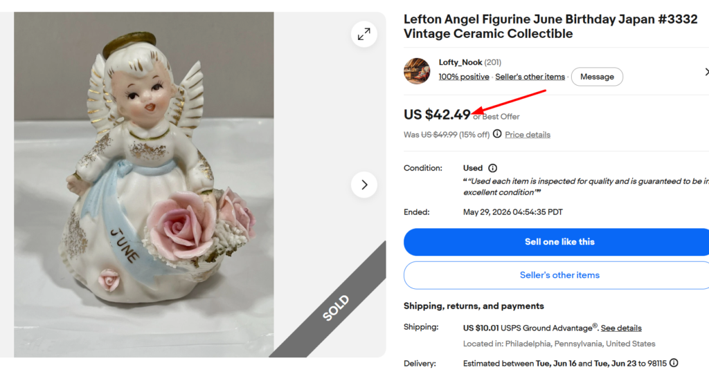 Lefton Birthday Angels Series #3332