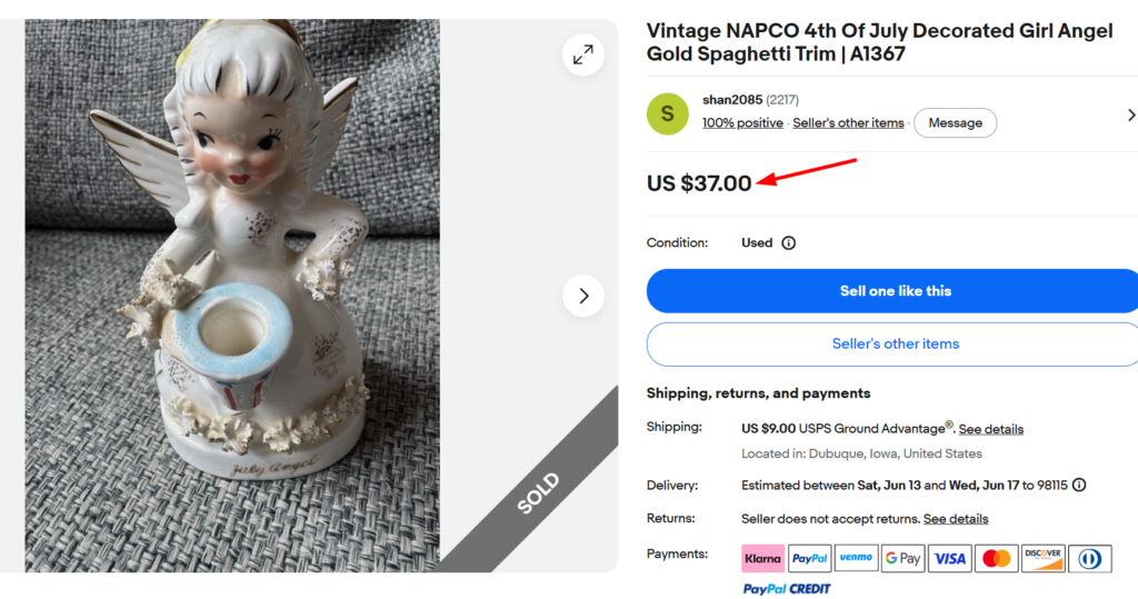 Napco Birthday Angels A1361–A1372
