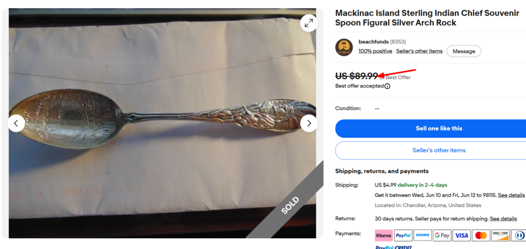 Native American Chief Figural Spoon