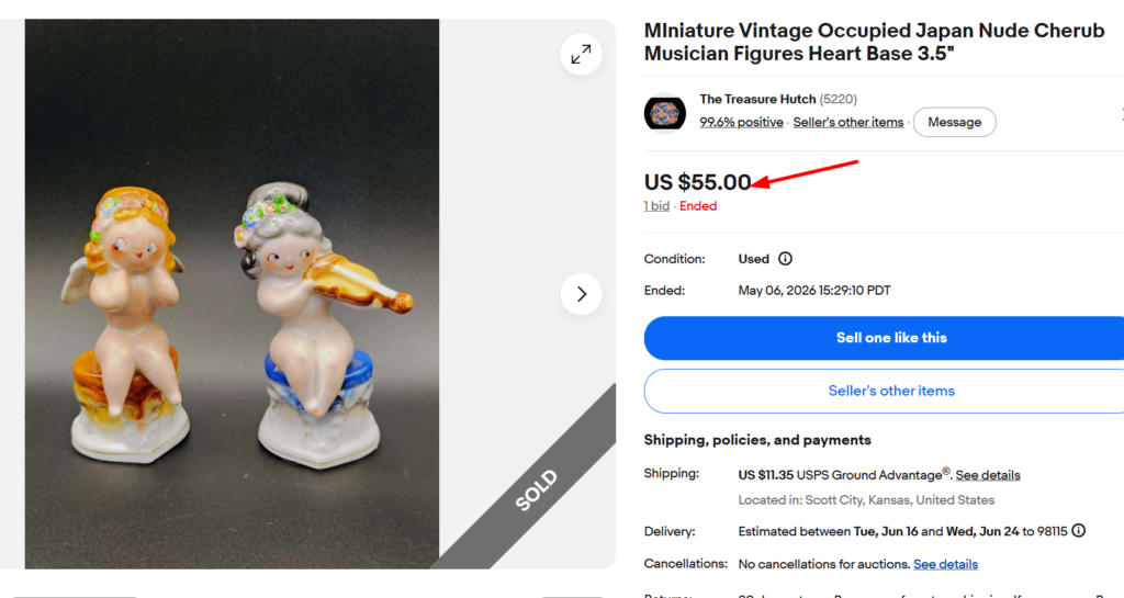 Occupied Japan Cherub Figurine