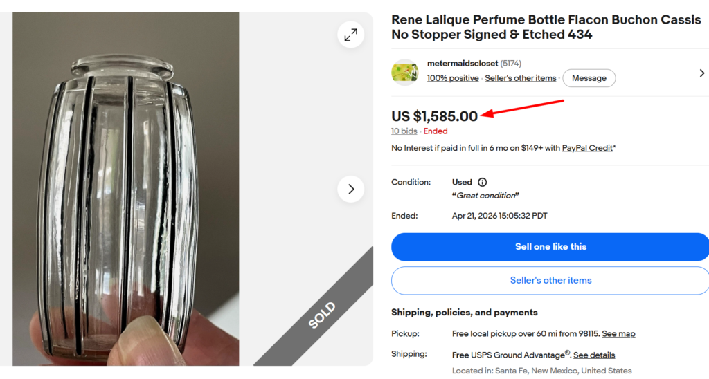 R. Lalique Bouchon Cassis Perfume Bottle