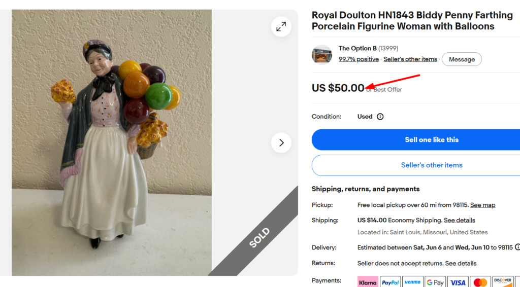 Royal Doulton Biddy Penny Farthing Figurine