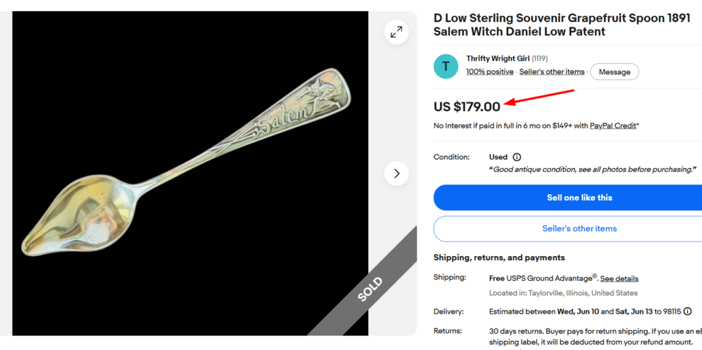 The 1891 Daniel Low Salem Witch Spoon