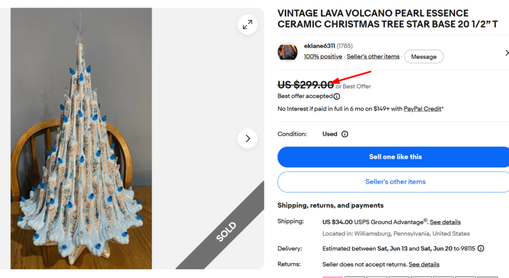 Vintage Lava Volcano Pearl Essence Tree