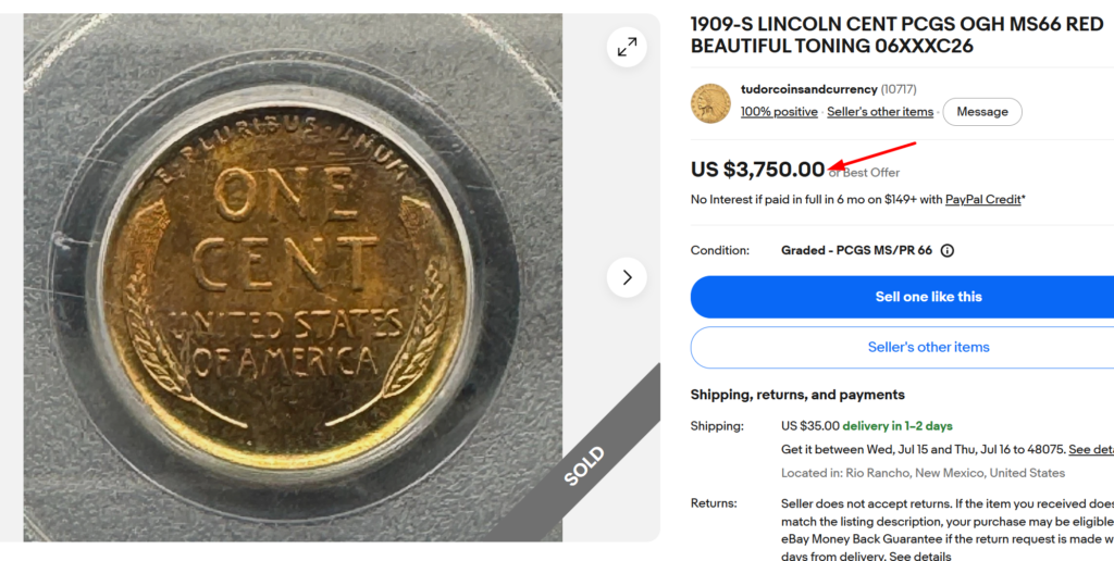 1909-S Lincoln Wheat Penny (No VDB)
