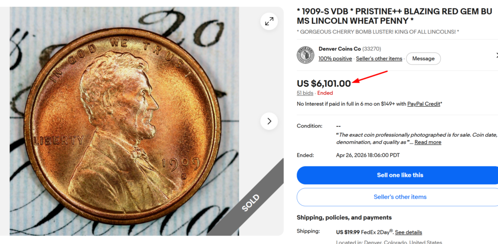 1909-S VDB Lincoln Wheat Penny