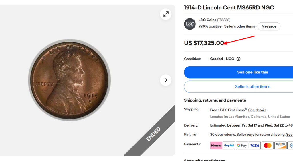 1914-D Lincoln Wheat Penny