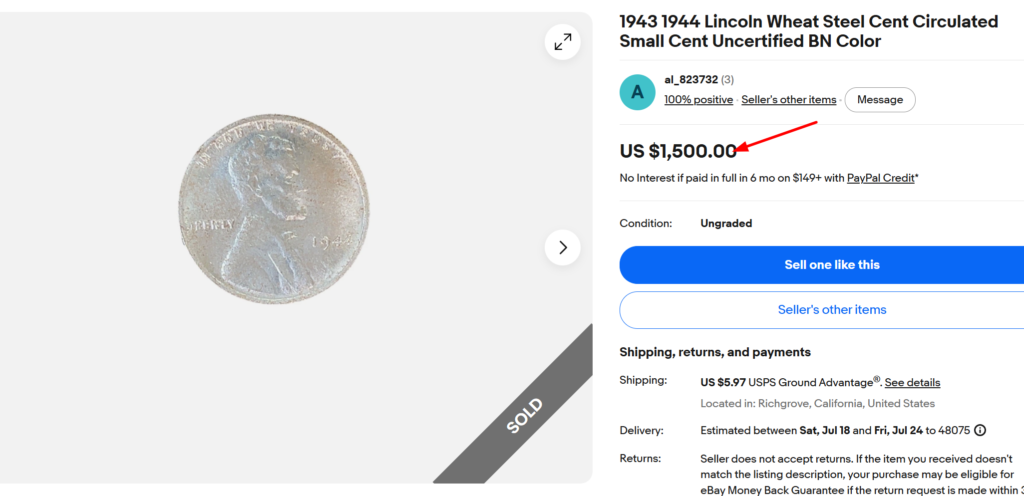 1944 Steel Lincoln Penny