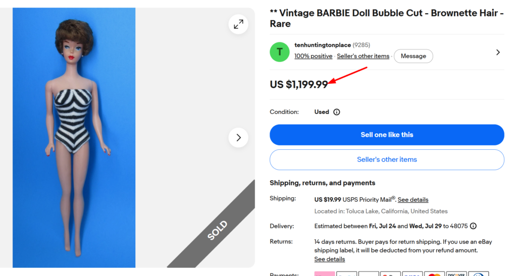 1961 Bubblecut Barbie