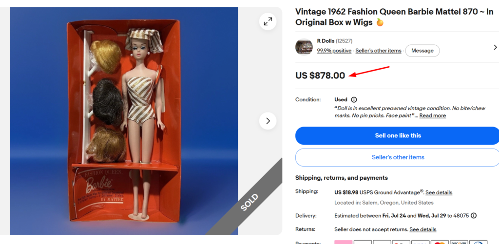 1962 Fashion Queen Barbie