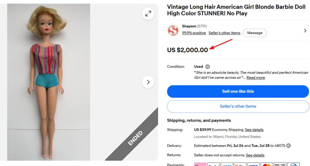 1965 American Girl Barbie