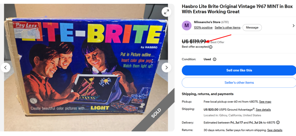 1967 Hasbro Lite-Brite (First Edition)