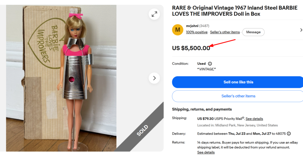 1967 Inland Steel Barbie Loves the Improvers Doll