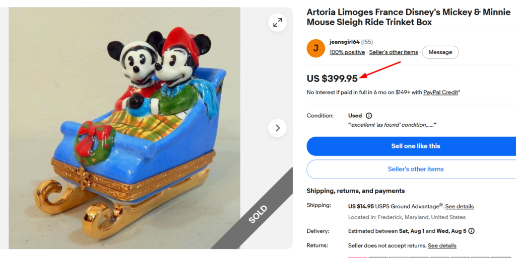 Artoria Mickey & Minnie Trinket Box