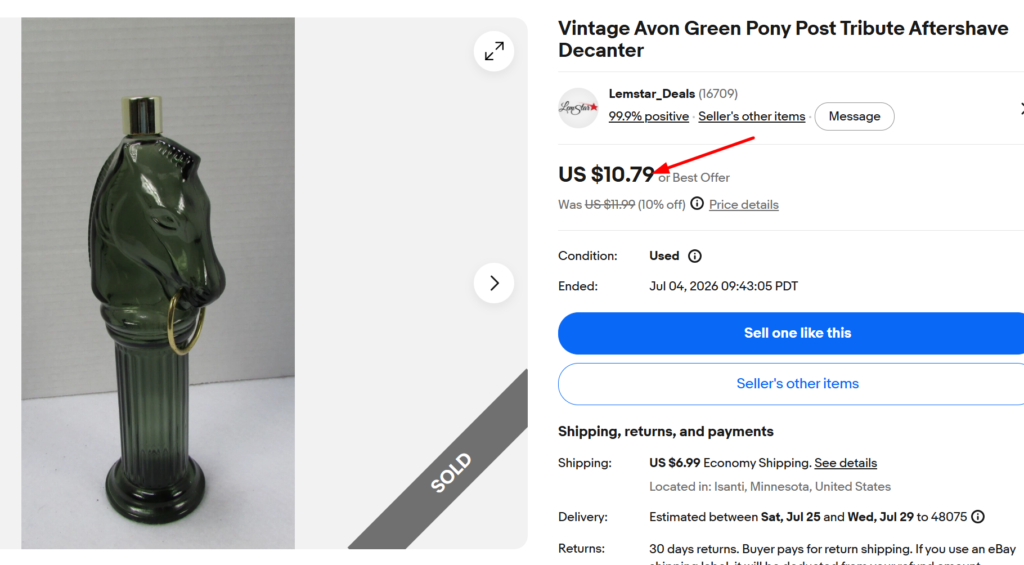 Avon Pony Bottle
