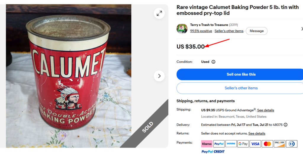 Calumet Baking Powder Tin