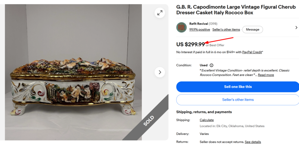 Capodimonte Cherub Trinket Box