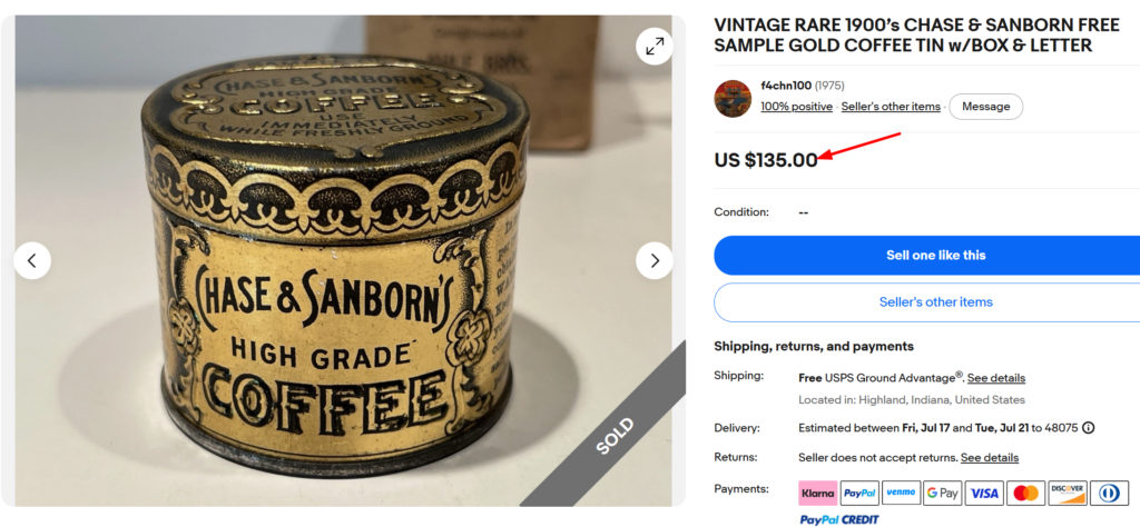 Chase & Sanborn Coffee Tin