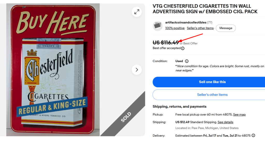 Chesterfield Cigarette Tin