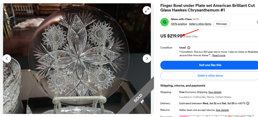 Chrysanthemum Cut Glass Plate Set
