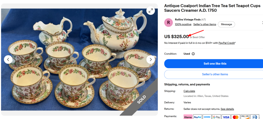 Coalport Indian Tree Tea Set