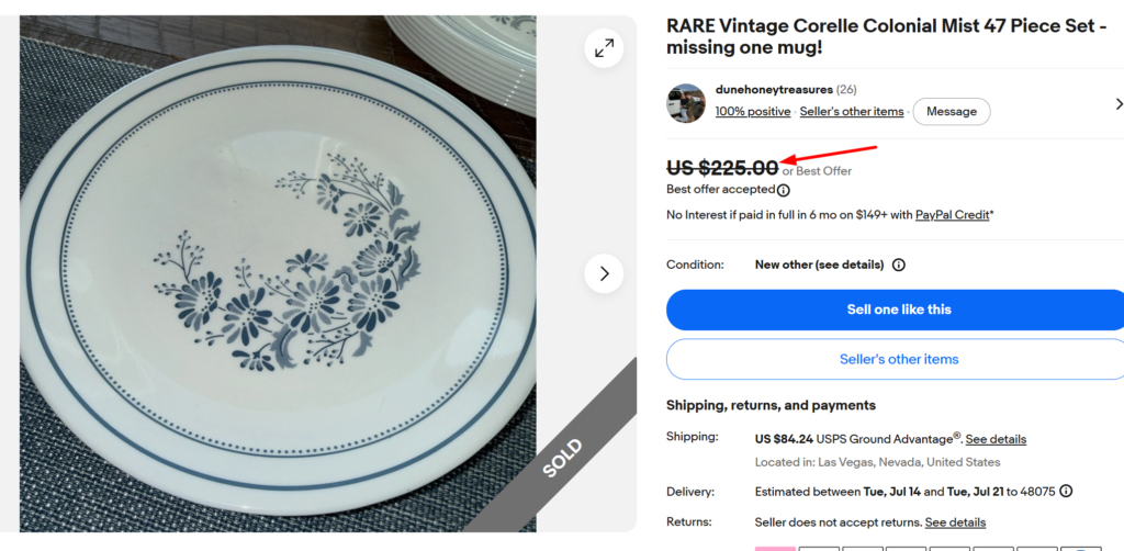 Corelle Colonial Mist Dinner Set