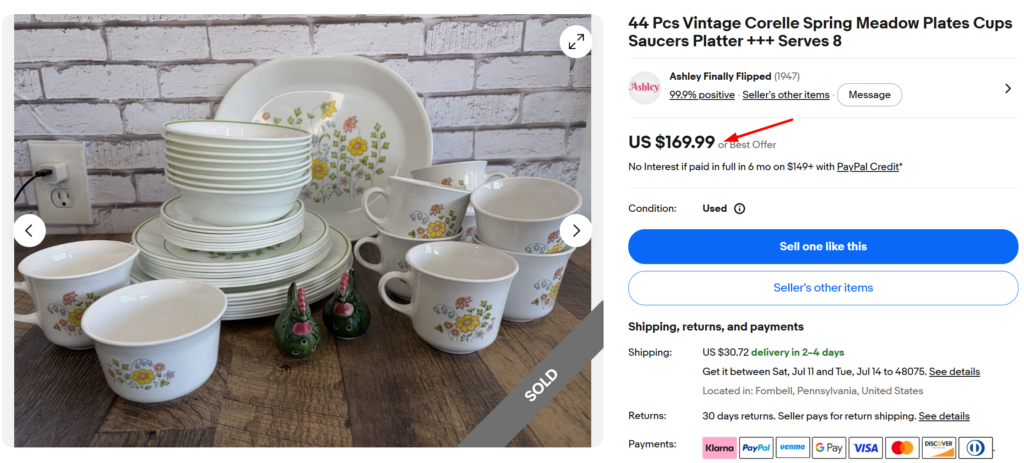 Corelle Meadow Sets