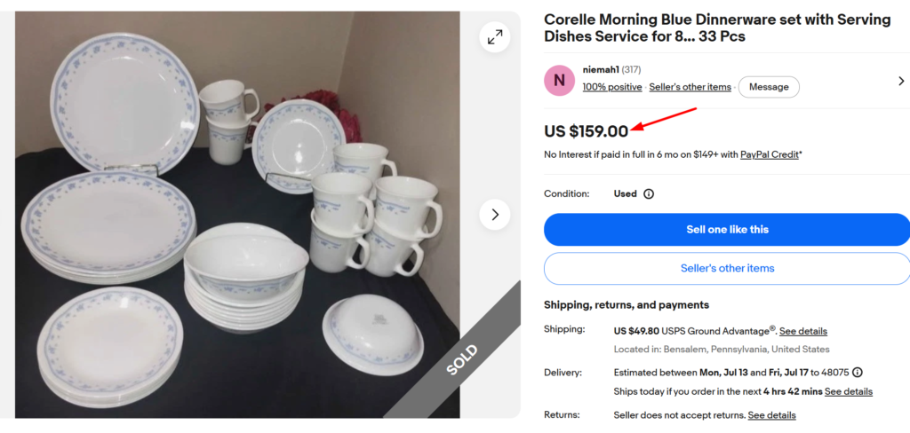 Corelle Morning Blue Dinner Set
