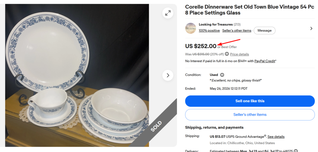 Corelle Old Town Blue Dinner Set
