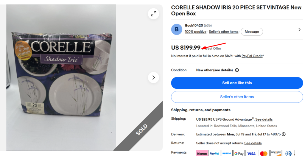 Corelle Shadow Iris Dinner Set