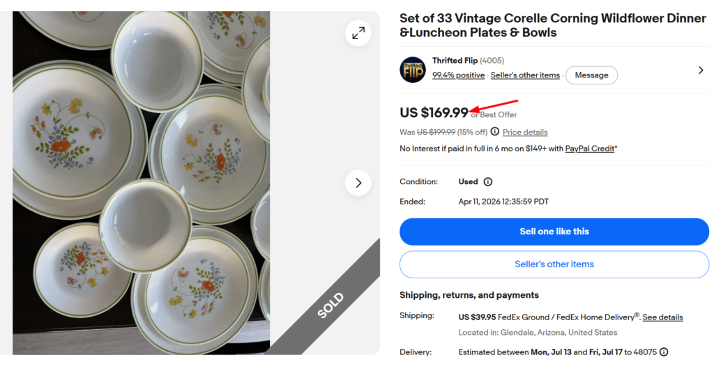 Corelle Wildflower Dinner Sets
