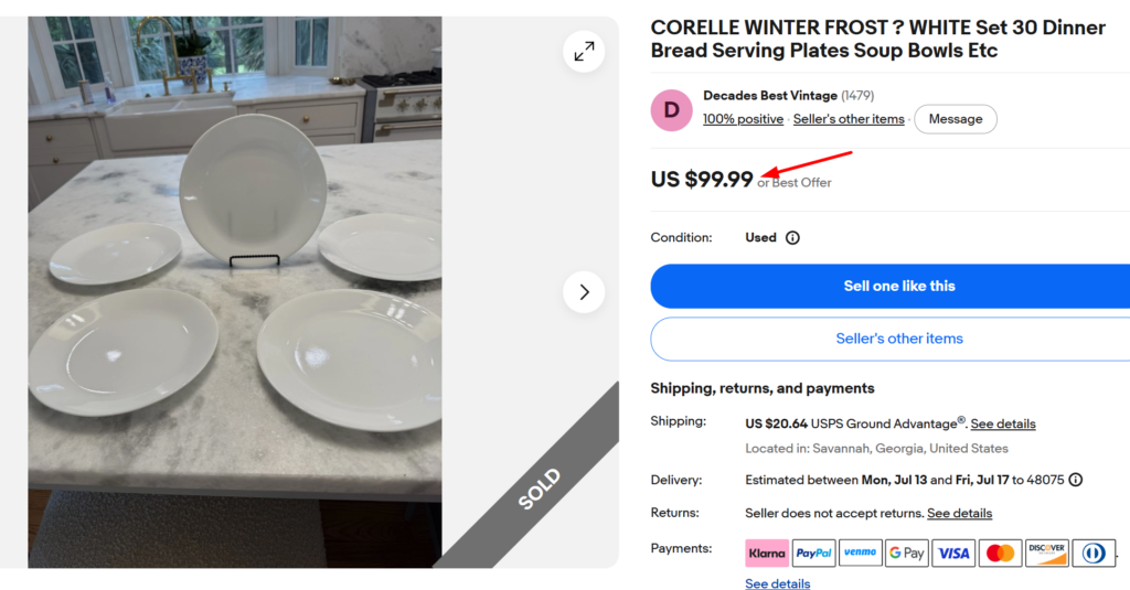 Corelle Winter Frost White Dinner Set