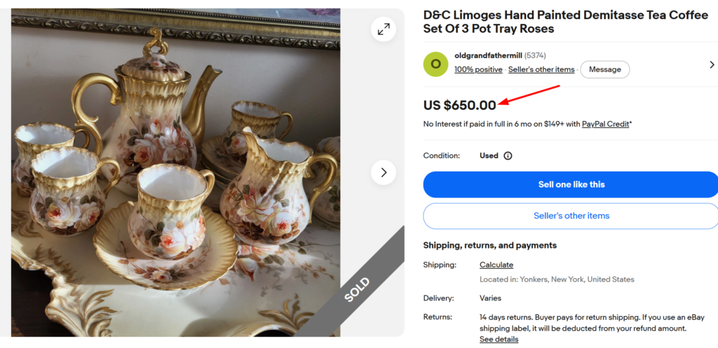 D&C Limoges Tea Set