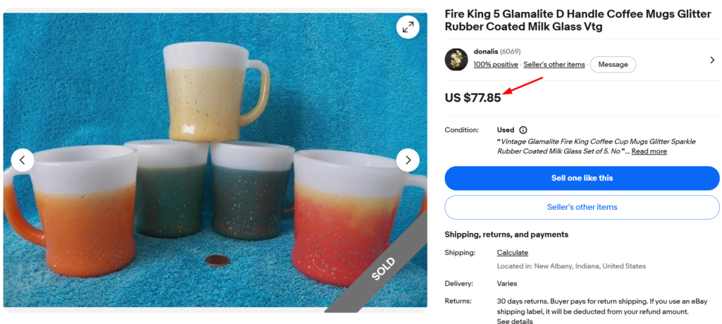 Fire King Glamalite Rubber-coated Mugs