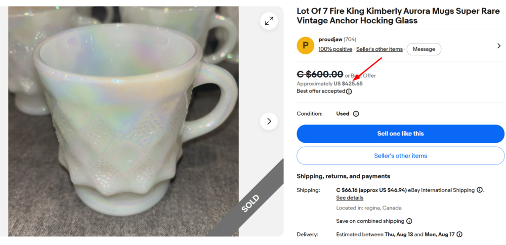 Fire King Kimberly Aurora Mugs
