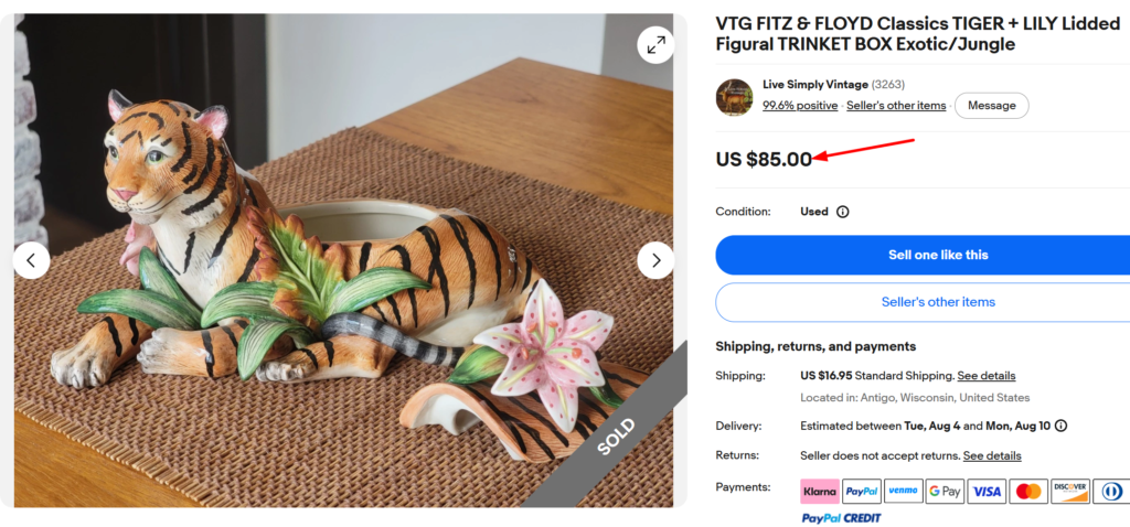 Fitz and Floyd Ceramic Figural Trinket Box